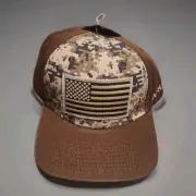 Ariat Mens Digital Camo American Flag Mesh Back Snapback Cap Hat NWT