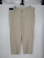 NWT Polo Ralph Lauren Preston Fit Pant Linen Silk Blend 38x32 Flat Front Beige
