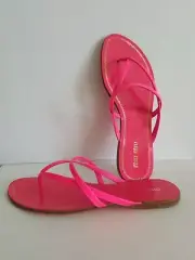 MIU MIU AMAZING FLUORESCENT NEON PINK FLAT THONG SANDALS EU 37 6 I LOVE SHOES