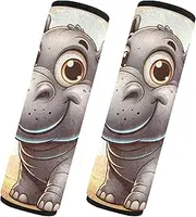 GAIREG Cartoon Hippo with Big Eyes Car Seats Strap Covers Shoulder Strap Pad