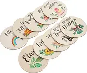 ULDIGI 10pcs Wooden Monthly Milestone Discs Growth Photo Prop Milestone Wood Cards for Newborn