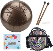 Steel Tongue Drum, 5.5in Tongue Drum 8 Tone Steel Ti Alloy Hand Drum Set Percussion Instrument Pattern