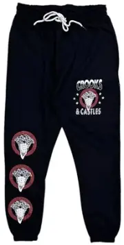 Crooks & Castles Men's Bandito Medusa Black Jogger Sweatpants Size Small NWT