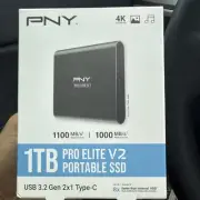 NEW - PNY 1TB Pro Elite V2 Portable SSD portable Drive - Free ShipN!