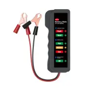 12V Car Battery Tester Clips Digital Alternator 6 LED Lights Display Diagnostic