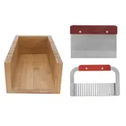 3PCS Soap Cutter Set Bread Cutter Mold with Straight Wavy Stainless Steel Cutting Knife