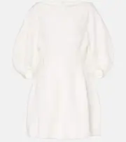 [Faithfull] Faithfull Puff-sleeve linen minidress AU 10 white