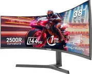 38 Inch Curved Gaming Monitor, 2500R PC Screen 144Hz UWQHD 3840X1600, with Frees