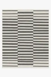 245' x 305' | Machine Washable Runner Rug | Kid & Pet Friendly | Indoor Rug | Offset Stripe Black Outdoor Rug | Ruggable