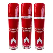 3 X Venece Universal Premium Lighter FLUID Cigarette Genuine Gas Refill 300ml