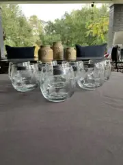 Encore by Toscany - Eight Vintage hand Blown Cut Crystal Old Fashioned Glasses