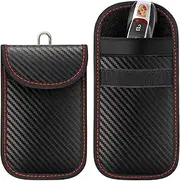 Tuulin Faraday Key Fob Protector, 2 Pack RFID Key Fob Protector Pouch, Faraday Bag Anti-Theft RFID Blocking EMF Cage for Keyless Car Key