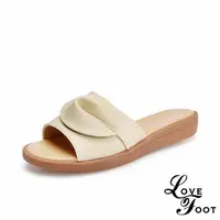 在飛比找momo購物網優惠-【LOVE FOOT 樂芙】真皮拖鞋 平底拖鞋 一字拖鞋/甜