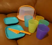 New Tupperware Mini kid's serving set- cake taker, plates, cups