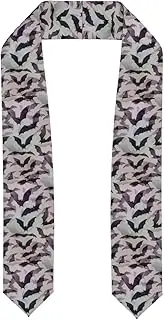 [SKKNT] Halloween Bats Grey Print Graduation Shawl Stole For Academic Commencements Honor Sash Congratulations Gift