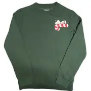 Peanuts Snoopy On Candy Cane Adult XS Youth XL Christmas Pullover Sweatshirt NWT