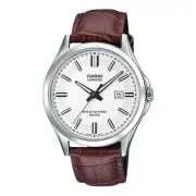 CASIO MTS-100L-7A Stainless Steel Quartz 50M WR Men Leather Wrist Watch Unisex