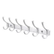 Coat Rack Wall Mounted - 6 Double Hooks, Heavy Duty, Aeropace Grade Aluminum ...