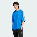 【ADIDAS 愛迪達】短袖上衣 男款 運動 三葉草 OVERSIZE TEE 藍 IZ2481