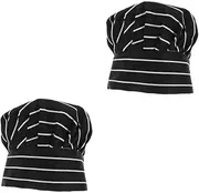 [SAFIGLE] 2pcs Adjustable Elastic Chef Hat for Adults Kitchen Baker Cap Ventilation for Hotel Kitchens