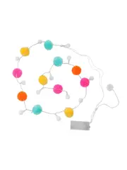 LEDlux Pom Pom 12 Light LED String Lights In Multi Colour
