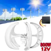 800W 12V Wind Turbine Generator MPPT Charger Controller Motor Power Home Garden