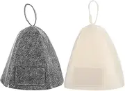 Levemolo 2pcs Felt Sauna Hat Shower Hat Breathable Sauna Hat Bathing Caps for Women Household Bath Caps Fashion Bath Hat Heat Insulation Sauna Hat Felt Sauna Cap Shower Hair Caps