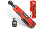 TOPEX 3/8" 12V Cordless Electric Ratchet Wrench 45NM/33.2ft-lbs 300RPM Variable Speed & LED Light