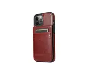 C28 Brown Back Cover Phone Card Protective Holster Flip Phone Case Protection Bumper for IPhone 14 Pro 6.1