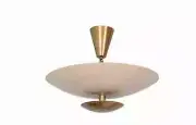 Mid Century Chandelier Flushmount Pendant 6 Light Modern Raw Brass Fixture Lamp