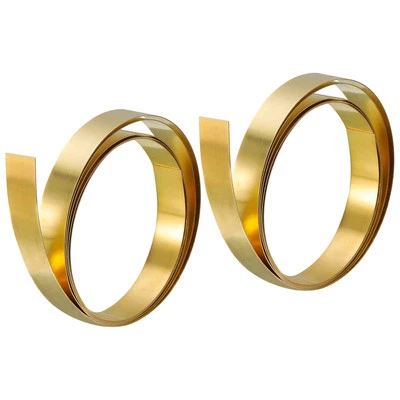 Brass Sheet Roll, 2Pcs 0.3x10x1000mm Brass Foil Roll Brass Strip Gold
