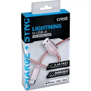 Crest Lightning to USB A Metallic Cable Assorted 1.5m each