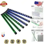 Versatile 6pc Tool Socket Organizer - Magnetic Aluminum Holder for 80 Sockets