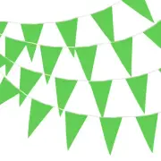 50ft Green Pennant Banner Flags with 30PCS Triangle Bunting Flags