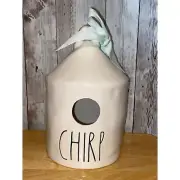 Rae Dunn Chirp Birdhouse stamped on back with bird on branch Farmhouse