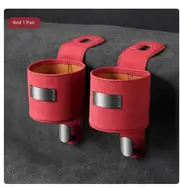 Car Hook Storage Box Seat Back Milk Bottle Beverage Cup Holder Suede Rear Storage Car Storage Box Hook Red 2pcs