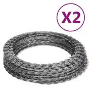 NNEVL NATO Razor Wires Helical Wire Rolls 2 pcs Galvanised Steel 60 m
