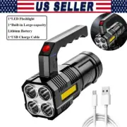 High Power LED Flashlights Camping Torch With 4 Lamp Beads And COB Side Light US
