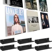 Vinyl Wall Mount 6 Pack, Black Metal Vinyl Holder Wall Display Shelf Record Wall