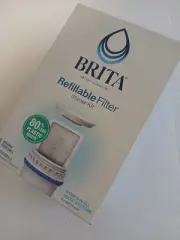 Brita Refillable Water Filtration Starter Kit w/ 1 Filter Shell，3 Filter Refills