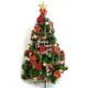 摩達客 10尺豪華版裝飾綠聖誕樹+紅金色系配件組(不含燈)YS-GT010001