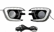 LED DRL Daytime Running Light Fog Lamp with Turn Signal Assembly Accessories Compatible With Mitsubishi Montero Pajero 2013 2014 2015