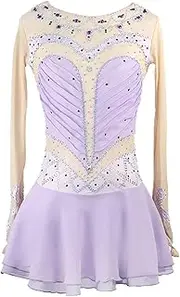 [Zagitova] Ice Figure Skating Dress for Girls Patchwork Women Breathable Competition Dance Costume with Shiny Rhinestone