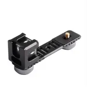 4-Head Cold Hot Shoe Mount Adapter Microphone Flash Light Aluminum Alloy Extension Bracket for DJI OSMO Mobile 2 / Zhiyun Smooth 4 / Feiyu Vimble 2 Gimbal Stabilizer
