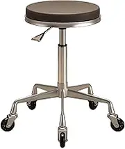 Adjustable Height Leather Rolling Stool with Wheels for Salon Spa Office Swivel Chair for Medical and Home Use,Brownone Size KeYJ