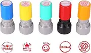 TEKEFT Pack of 5 Sorted Teachers Self-Inking Rubber Stamps Teacher Review Photosensitive Stamps for Education