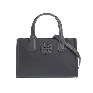 TORY BURCH Ella 迷你手提/斜背尼龍托特包 兩用包 黑色