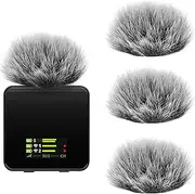 Geekria for Creators Furry Windscreen Compatible with Rode Wireless GO Gen 3 III, GO 2, PRO, ME Mic DeadCat Wind Cover Muff, Fluff Cover Windshield, Wind Noise Reduction (Grey / 4 Pack)