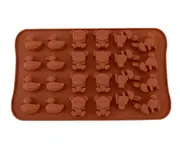 5PCS 24 Grid Animal Shape Animal Silicone Cake Mold Ice Tray Biscuit Baking Mold Glue