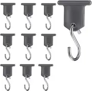 MTJNYZA 10pcs RV Awning Hooks, Camping Light Holders, Lamp Holders,RV Tent Hangers,Awning Clips, S-Shaped Hooks for Caravan/Camper-Grey
